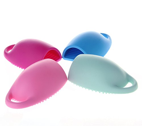 Makeup Brush Washing Cleaner Finger Silicone Glove Cosmetic Cleaning Tool, 4 Pack Included