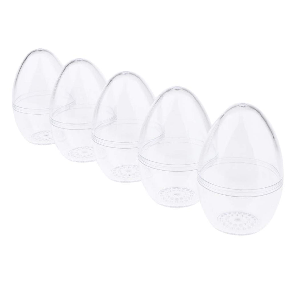 B Blesiya 5pcs Egg Shaped Beauty Sponge Travel Carrying Case | Makeup Cosmetics Blender Puff Holder Protective Box Clear