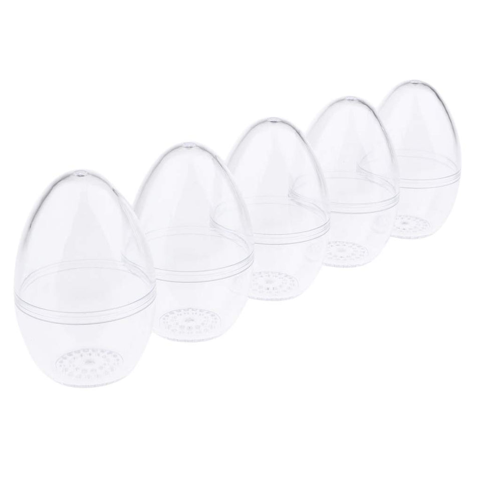 B Blesiya 5pcs Egg Shaped Beauty Sponge Travel Carrying Case | Makeup Cosmetics Blender Puff Holder Protective Box Clear