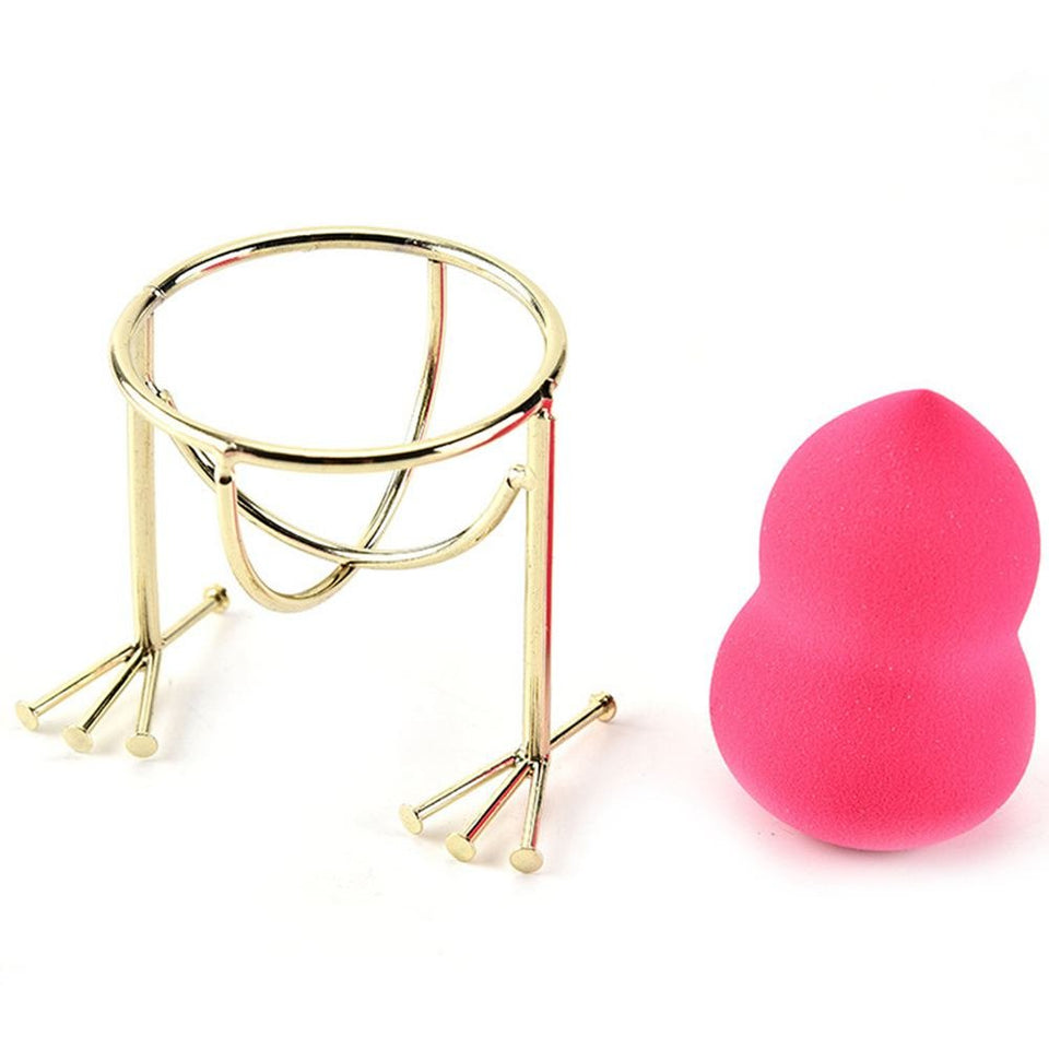 4 Pcs Makeup Sponge Beauty Blender Holder Set,Drying Rack Stand,Chicken Feet Shape Cosmetic Tool Powder Puff Sponge Support Display Stand,(Rose Gold/Gold)