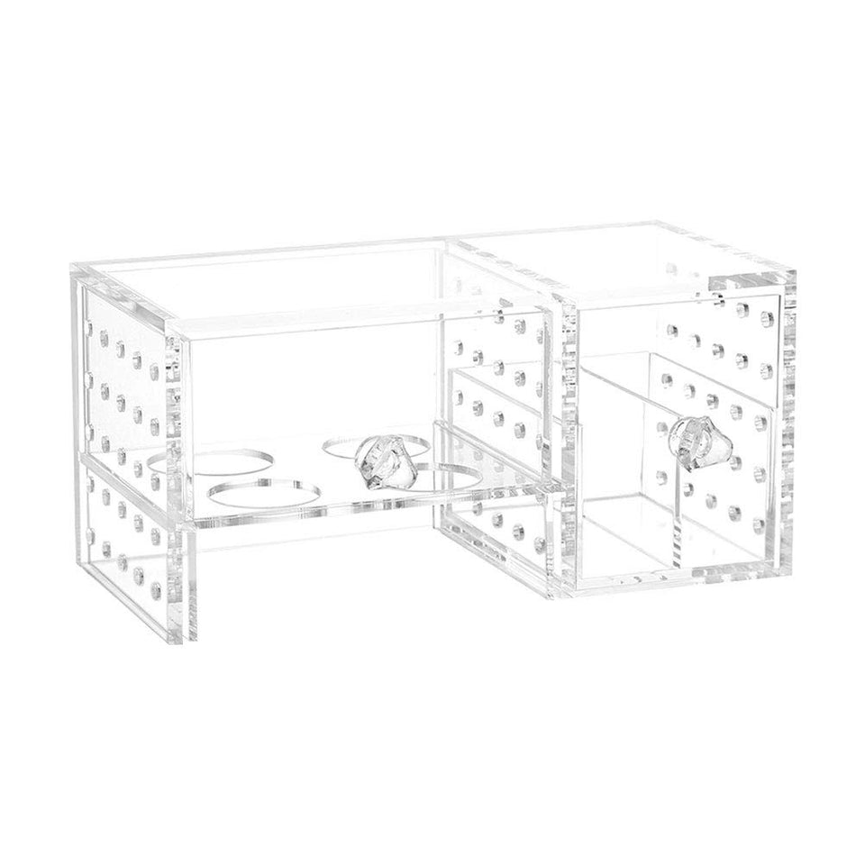 Lurrose Acrylic jewelry storage case display box makeup cosmetics storage case for beauty blender air cushion puff