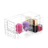 Lurrose Acrylic jewelry storage case display box makeup cosmetics storage case for beauty blender air cushion puff