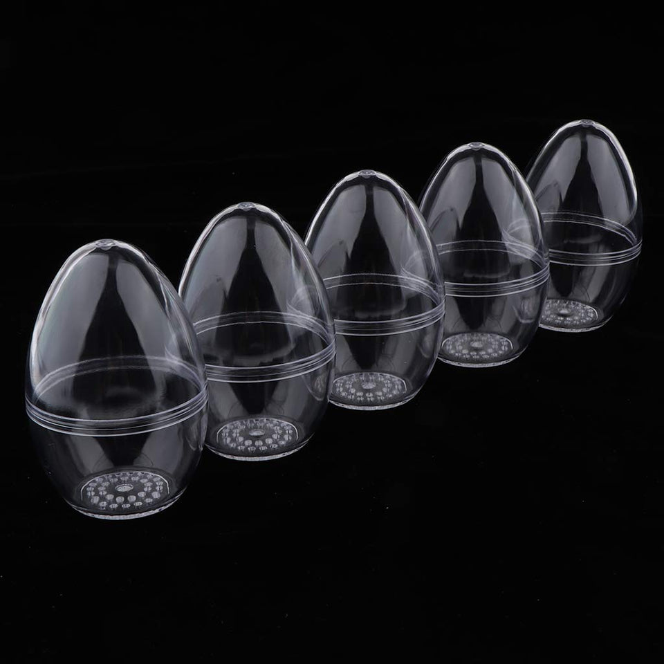 B Blesiya 5pcs Egg Shaped Beauty Sponge Travel Carrying Case | Makeup Cosmetics Blender Puff Holder Protective Box Clear