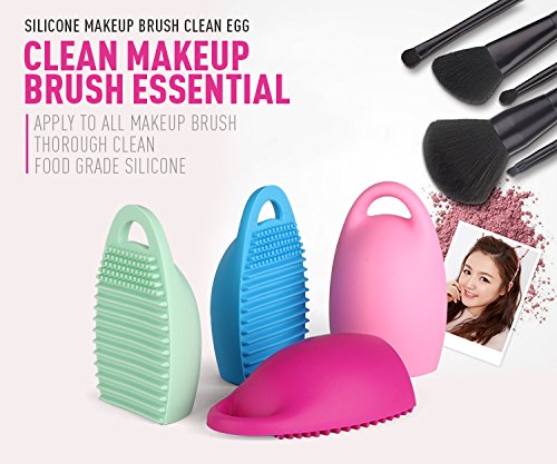 Makeup Brush Washing Cleaner Finger Silicone Glove Cosmetic Cleaning Tool, 4 Pack Included