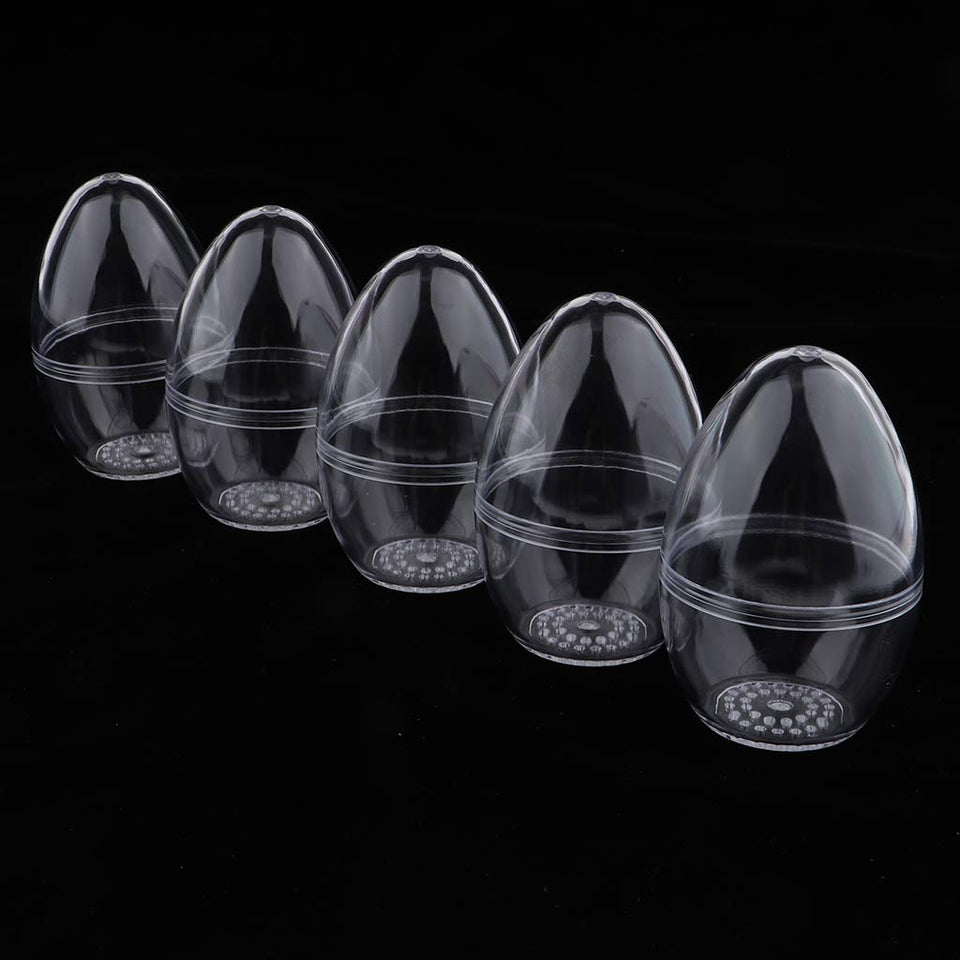 B Blesiya 5pcs Egg Shaped Beauty Sponge Travel Carrying Case | Makeup Cosmetics Blender Puff Holder Protective Box Clear