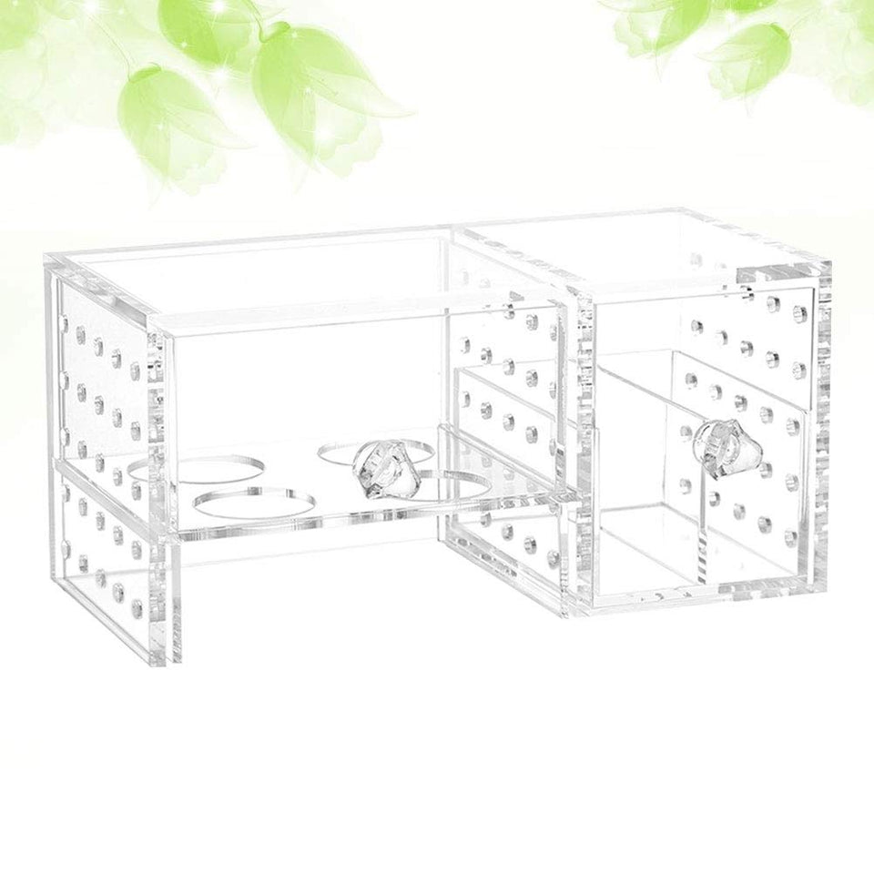 Lurrose Acrylic jewelry storage case display box makeup cosmetics storage case for beauty blender air cushion puff