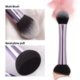 Miss Gorgeous Dual Ended Blender Sponge with Makeup Brush , Professional Makeup Tools, Portable Travel 3pcs/Set