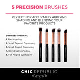 10 Piece Kabuki Contouring Makeup Brush Set with Beauty Sponge Blender, Rose Gold