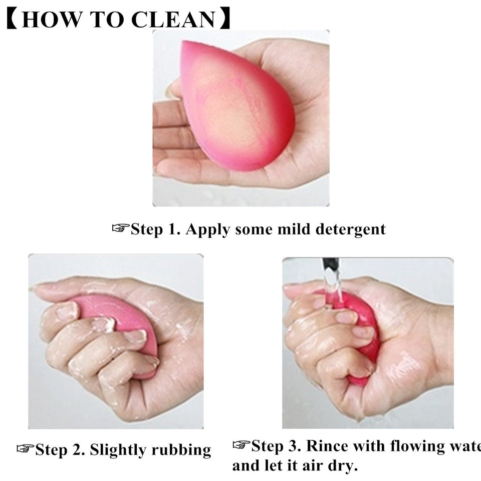 CCbeauty 5+1Pcs Professional Makeup Sponge Blender+Angled Top Contour Brush Set Best for Liquid Foundation Powder Cream Concealer Shadow Blusher Cosmetics