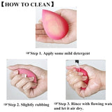 CCbeauty 5+1Pcs Professional Makeup Sponge Blender+Angled Top Contour Brush Set Best for Liquid Foundation Powder Cream Concealer Shadow Blusher Cosmetics
