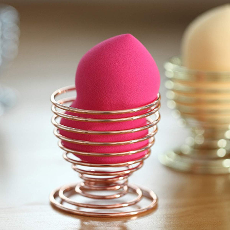 TOOGOO 1pcs Beauty Makeup Sponge Blender Holder Drng Rack Stand, Makeup Sponges Stand, Powder Puff Sponge Support Display Stand,Makeup Organizer silver