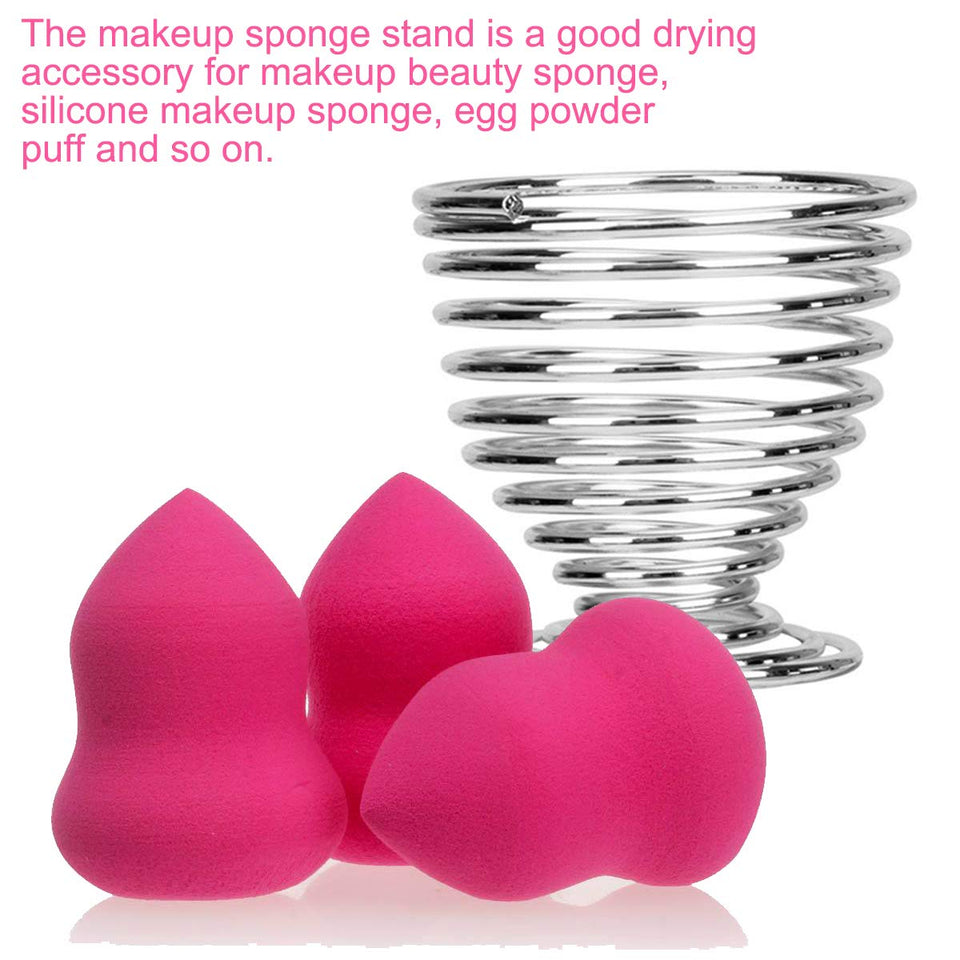 TOOGOO 1pcs Beauty Makeup Sponge Blender Holder Drng Rack Stand, Makeup Sponges Stand, Powder Puff Sponge Support Display Stand,Makeup Organizer silver