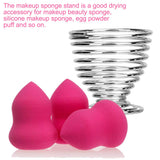 TOOGOO 1pcs Beauty Makeup Sponge Blender Holder Drng Rack Stand, Makeup Sponges Stand, Powder Puff Sponge Support Display Stand,Makeup Organizer silver