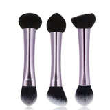 Miss Gorgeous Dual Ended Blender Sponge with Makeup Brush , Professional Makeup Tools, Portable Travel 3pcs/Set