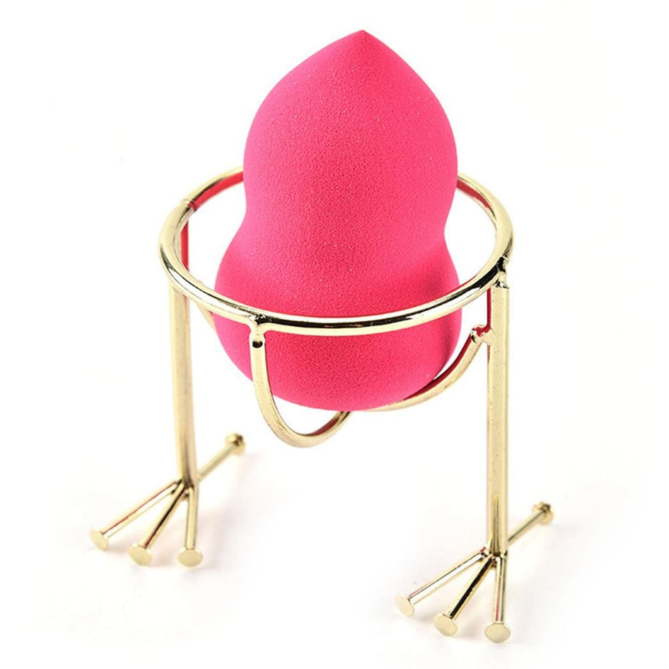 4 Pcs Makeup Sponge Beauty Blender Holder Set,Drying Rack Stand,Chicken Feet Shape Cosmetic Tool Powder Puff Sponge Support Display Stand,(Rose Gold/Gold)
