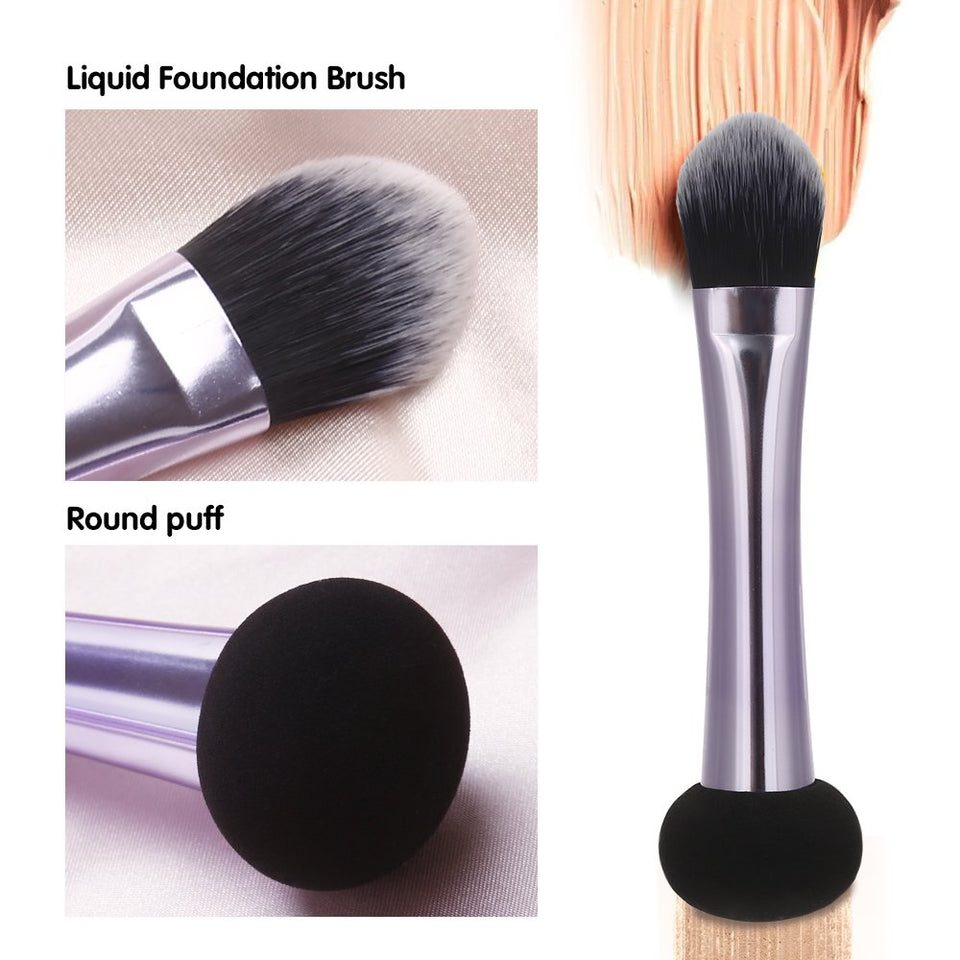 Miss Gorgeous Dual Ended Blender Sponge with Makeup Brush , Professional Makeup Tools, Portable Travel 3pcs/Set