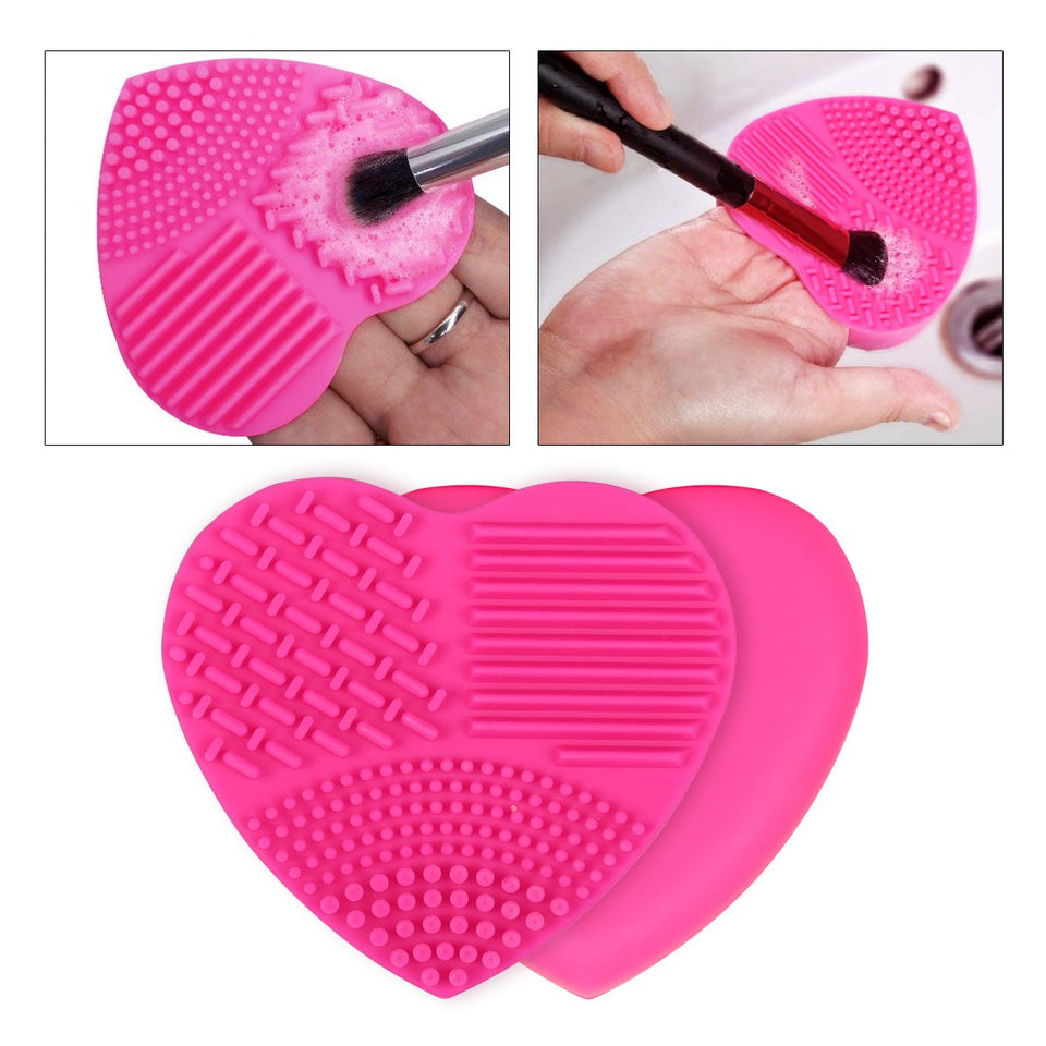 KEDSUM Silicone Makeup Brush Cleaning Mat, Makeup Brush Cleaner, Cosmetic Brush Cleaning Mat Portable Washing Tool Scrubber with Suction Cup