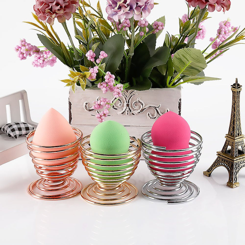 Makeup Sponge Holder,Teenitor Blender Holder Powder Puff Sponge Support Display Stand-Rose Gold, Gold, Silver, 3pcs Sponge Blender Holder