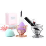 Luxspire Makeup Sponge Holder, Makeup Powder Puff Sponge Holder Cosmetic Tool Dryer Drying Rack Egg Powder Puff Display Stand - Silver