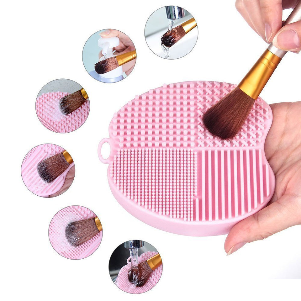 MelodySusie Apple Shape Makeup Brush Cleaner/Brush Cleaning Mat for Makeup Brushes - Beautiple
