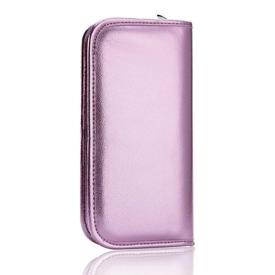 Makeup Brushes with Cosmetic Case ENZO KEN 10 Pcs Synthetic Foundation Powder Concealers Eye Shadows Makeup Brush Sets (purple)