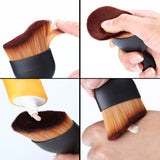 CCbeauty 5+1Pcs Professional Makeup Sponge Blender+Angled Top Contour Brush Set Best for Liquid Foundation Powder Cream Concealer Shadow Blusher Cosmetics