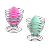 Luxspire Makeup Sponge Holder, Makeup Powder Puff Sponge Holder Cosmetic Tool Dryer Drying Rack Egg Powder Puff Display Stand - Silver
