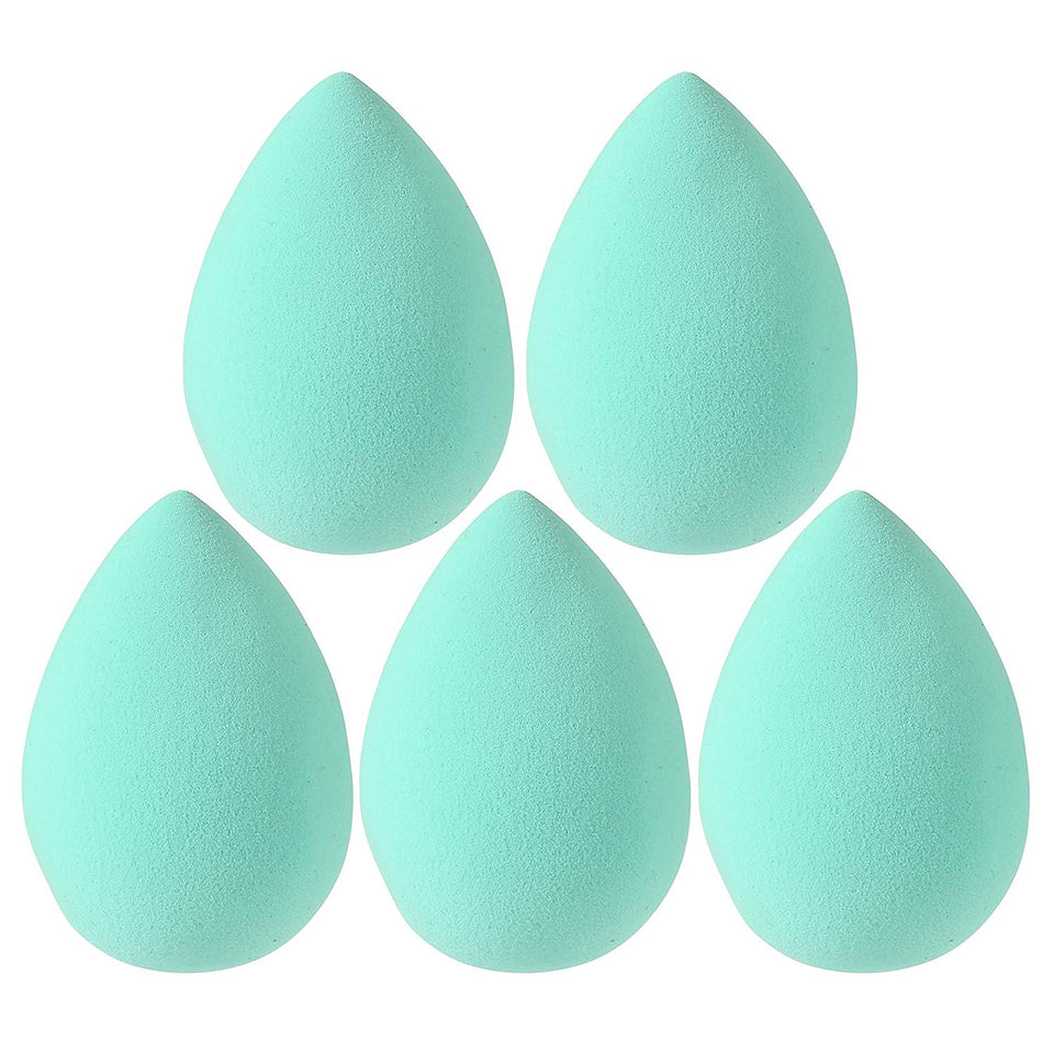 CCbeauty 5+1Pcs Professional Makeup Sponge Blender+Angled Top Contour Brush Set Best for Liquid Foundation Powder Cream Concealer Shadow Blusher Cosmetics